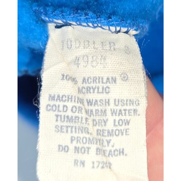 Vintage Toddler Blue Striped Jogger Outfit Acrylic 3T Sweat Jacket and Pants - Picture 2 of 12